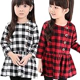 清楚 な ベビー キッズ 子供 用 チェック 柄 ワンピース (赤・レッド・120センチ)
