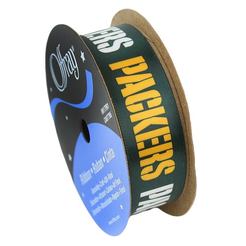 GREEN BAY PACKERS RIBBON-GREEN BAY PACKERS HAIRBOW RIBBON, CRAFTING RIBBON, GIFT WRAP RIBBON-7/8