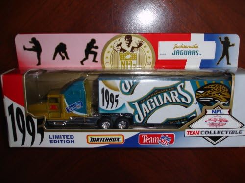 1995 Matchbox Jacksonville Jaguars NFL Diecast Tractor Trailer Football Team Truck - White Rose Collectible