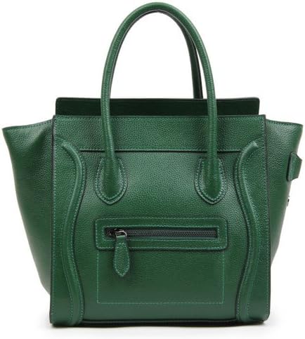 Bagqueen 100% Genuine Leather Smile Handbags Smile Face Handbags Satchel Tote Handbags Purse for Women (Red)