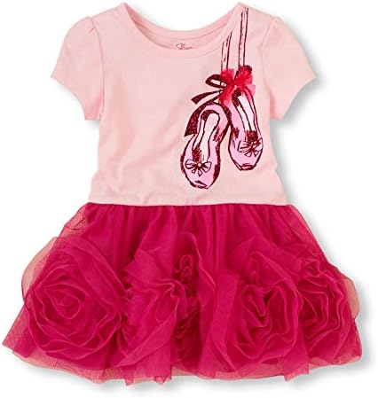 Evacindy Girls Glitter Tutu Dress (18 - 24 Months, Pink)