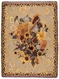 Sunflower Meadow Floral Mix Tapestry Throw Blanket 50