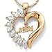 DiamonUltra&trade; Cubic Zirconia 18k/Sterling Silver Mom Heart/Chain 18