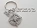 Good Luck on the Path Ahead of You Open Metal Compass Keychain with 2024