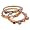 Triple Multicolor Pearl and Crystal Tricolor Gold Tone Stackable Ring Set - Size 6