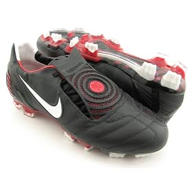 NIKE Total90 Laser II K-FG New Football Cleats, Red Shoes Black Mens