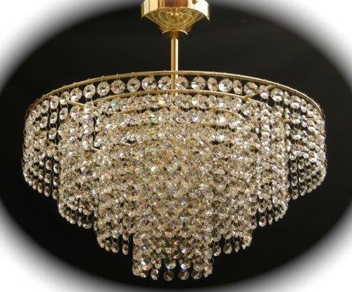 Brass Crystal Chandelier Ceiling Light Lamp Ideal For Low Ceiling moss40brass