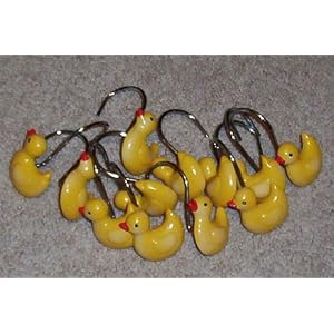 12 Yellow Duck Shower Hooks