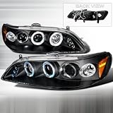98 99 00 01 02 Honda Accord Halo Projector Headlights - Black (Pair) by