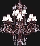 LAMPS BEAUTIFUL Hacienda Twelve Light Crystal Chandelier with Shades by James R. Moder--Excellent customer service--see our feedback.