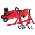Liftmaster 2 Ton Trolley Jack & Pair 2 Ton Folding Axle Stand