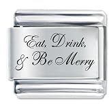Eat Drink & Be Merry Italian Charms Bracelet Link