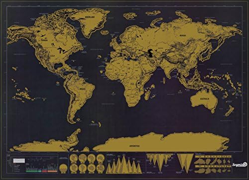 Segmia - Amazing New Gold/Black 2016 Scratch Off World Map