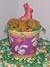 Gourmet Food : Scott's Cakes 1 lb. Chocolate Chip Cookies in a Purple Bunny Pail with Jelly Beans and Milk Chocolate Bunny