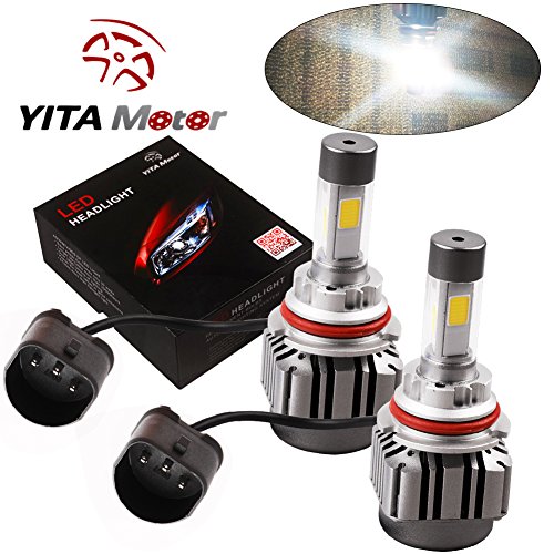 YITAMOTOR 2pcs 9007 HB5 LED Headlight Bulb 6000k 4 Side COB Led 80W 8000LM High Low Dual Beam Kit Cool White Fog Light Bulbs