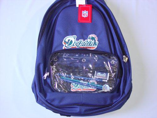 Miami Dolphins Backpack w/ Pencils bag