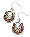 Western Texas Theme Horseshoe Patina Finished Dangle Earrings