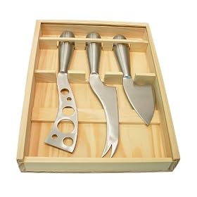 Woodard and Charles 3-Piece Stainless Steel Cheese Knife Set by Woodard & Charles