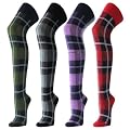 1 Paar Damen Overknee Str�mpfe SCHOTTENKARO in trendigen Herbstfarben 44070