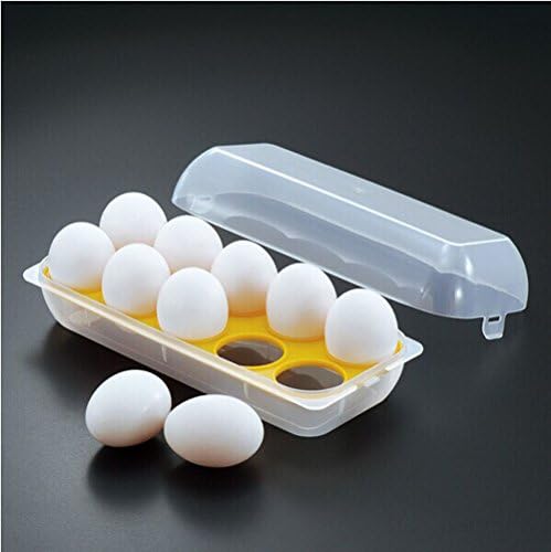 Ioven Egg Trays Storage Container for Fridge, Freezer and Pantry-10 Eggs Holder,Clear