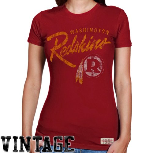 Mitchell & Ness Washington Redskins Ladies Vintage Graphic Premium T-Shirt - Burgundy (XX-Large)
