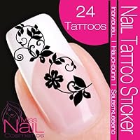 Nail Tattoo Sticker Ornament - black