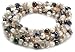 Set of 5 BoBijou white, silver grey and black 4-5mm baroque pearl elastic bracelets