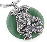  : STERLING SILVER MYTHIC GREEN MAN AVENTURINE PENDANT