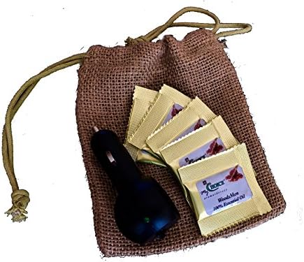 8 WOODSMAN Natural HOME &amp; CAR Air Fresheners from 100% Premium Pure Sandalwood, Rosewood &amp; Cedarwood Essential Oils - Includes Diffuser &amp; Home/Office Adapter