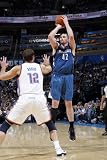 Minnesota Timberwolves v Oklahoma City Thunder: Kevin Love and Nenad Krstic Photographic Poster Print by Layne Murdoch, 28x42