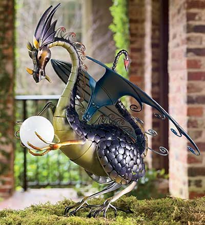 Cheap Price !! See Lowest Price Here Discount Iron Dragon With Solar-Powered Flaming Pearl from Besellers