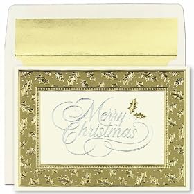 Gold Holiday Border Holiday Cards