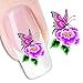 Ottery Beautiful Water Transfers Decals Design Pink Butterfly Flowers Nail Art Decoration Nail Stickers Nail Tips