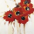 Barnes Crimson Poppies I Canvas Giclee(16 x 16")