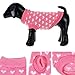 PanDaDa Puppy Dog Little Heart Pattern Knit Sweater Coat Jumper Jacket (XXS(Tag:XS), Pink)