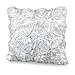 VivReal White Satin Rose Flower Square Pillow Cushion Pillowcase Case Cover 42x42cm