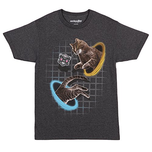 Portal Jumping Cat Adult T-Shirt