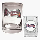 Atlanta Braves Rocks Glass and Shot Glass Set