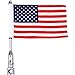 Diamond Plate BKFLGCS 3 Piece Motorcycle Flagpole Mount with Cross and USA