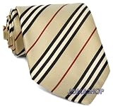 Burberry Smooth Tan Striped Silk Necktie BURT17
