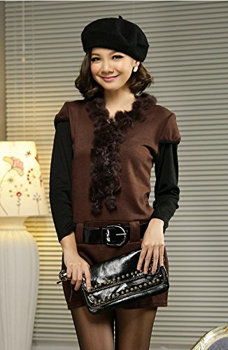 2016春夏 激安 兎の毛ニットワンピース 彡大きいサイズあり フリーサイズ 5点