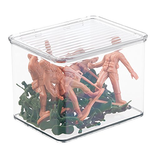 mDesign Kids/Baby Toy Storage Box, for Action Figures, Cars, Crayons, Puzzles - 6.75