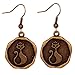 Yazilind Irregular Polygon Round Carved Long Tail Cat Ear Wire Hook Dangle Earrings