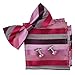 EBC1A16 Beautiful Gifts Stripes Silk Pre-tied Bow Tie Cufflinks Hanky By Epoint