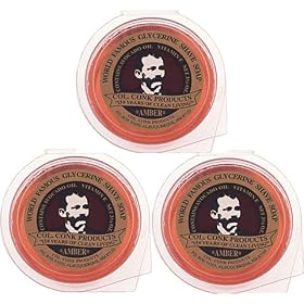 Col. Conk World's Famous Shaving Soap, 3-pack Amber Fragrance Super Size Bars *net Weight 3.75 Oz Ea