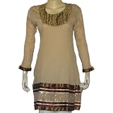 Womens Long Sleeve Cotton Top Kurti Size L