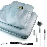 Classy Apple iPad Hard Nylon Cube Case with Pocket + Includes a 4-inch eBigValue (TM) Determination Hand Strap + Fashion Earbud Headset Headphones 3.5mm In-Ear Stereo ( White )