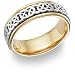 Caer 18K Two-Tone Gold Celtic Wedding Band Ring