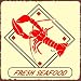 Fresh Seafood Diamond Sign, Size 12" w X 12" h