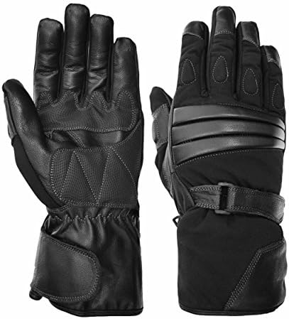Vance Leathers Men's Premium Padded Gauntlet Motorcycle Gloves - Black - XXL